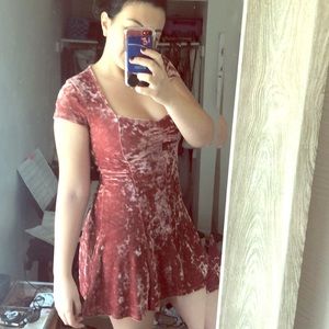 Crushed Velvet Skater Dress